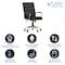 Flash Furniture Black Leather Gold Frame Mid-Back Chair GO-2286M-BK-GLD-GG - alternate 3